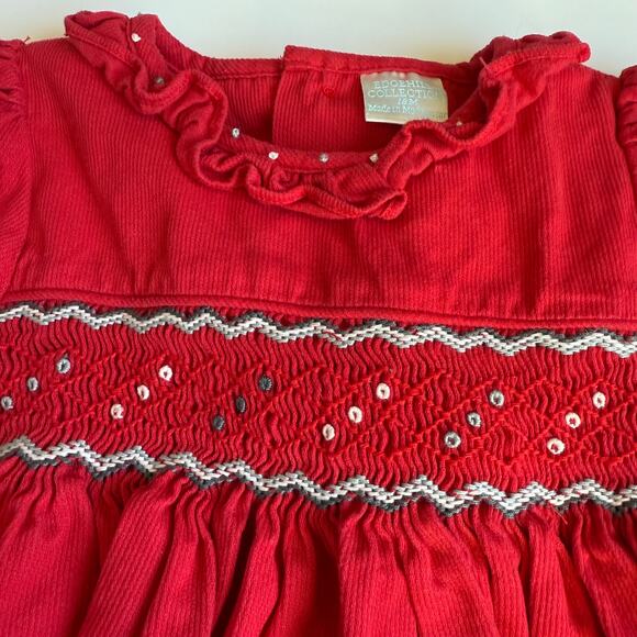 Edgehill Collection Smocked Red Dress & Bloomers 18 Months - Picture 4 of 15